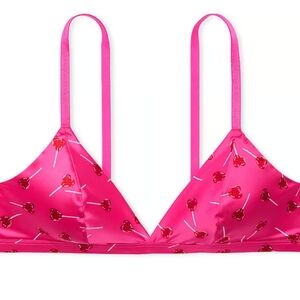 Victoria's Secret Tease Pink Lollipop Triangle Bralette Bra M Medium Size A-C